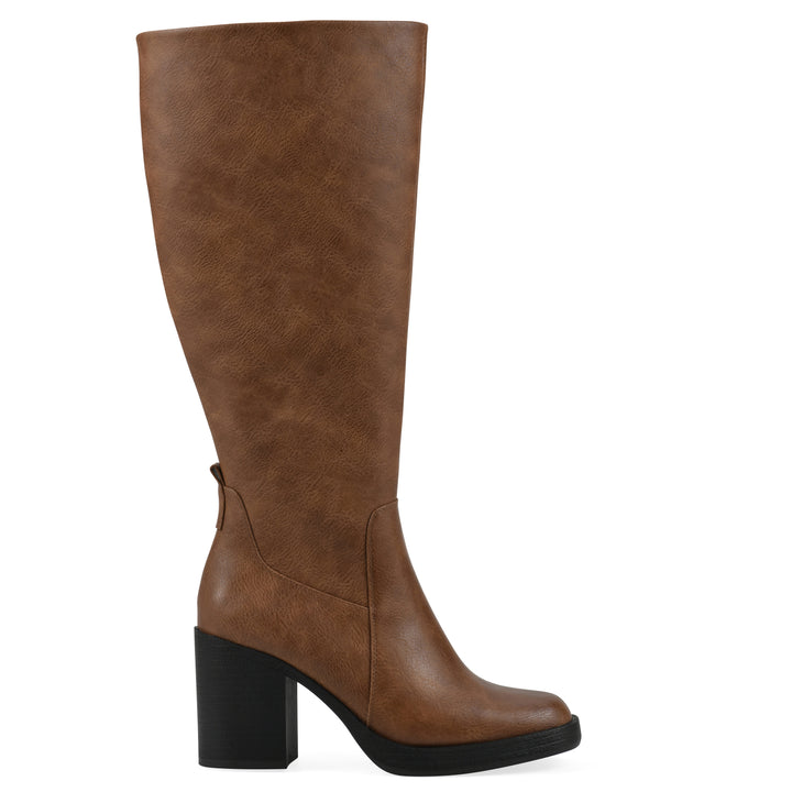 Mackle Tall Boot - Dark Natural Faux Leather