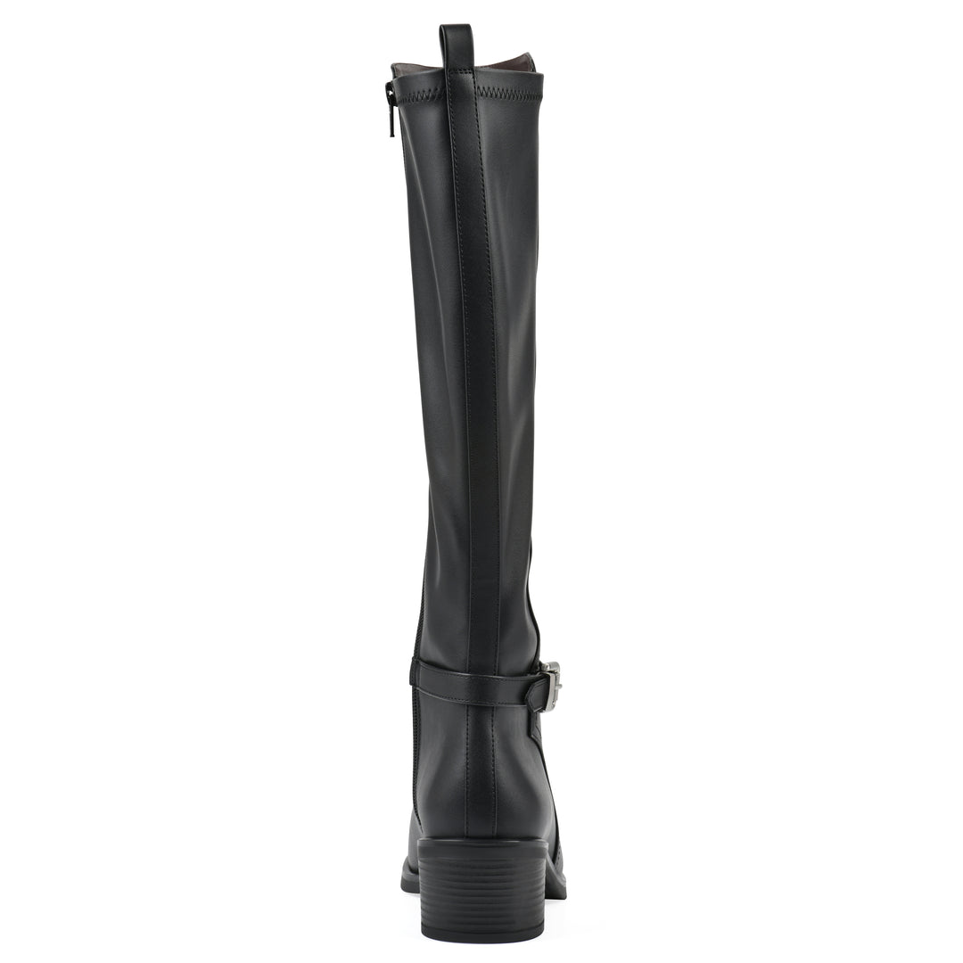 Custard Tall Boot - Black Faux Leather