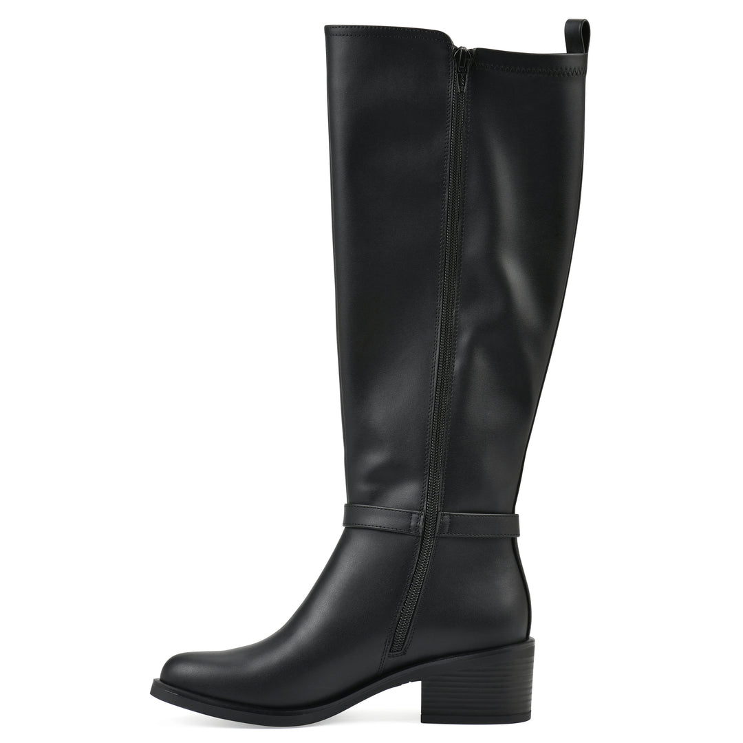 Custard Tall Boot - Black Faux Leather
