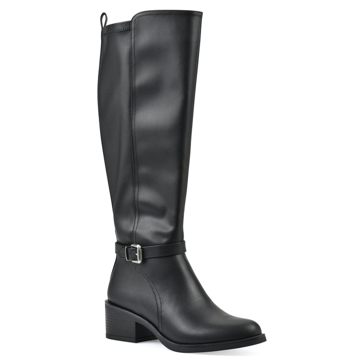 Custard Tall Boot - Black Faux Leather
