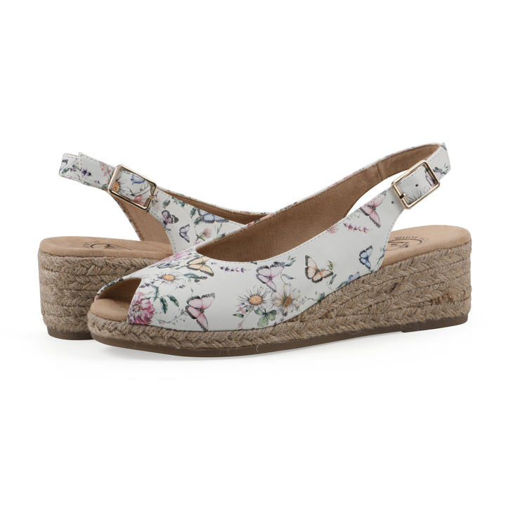 Maize Wedge - White Butterfly Fabric