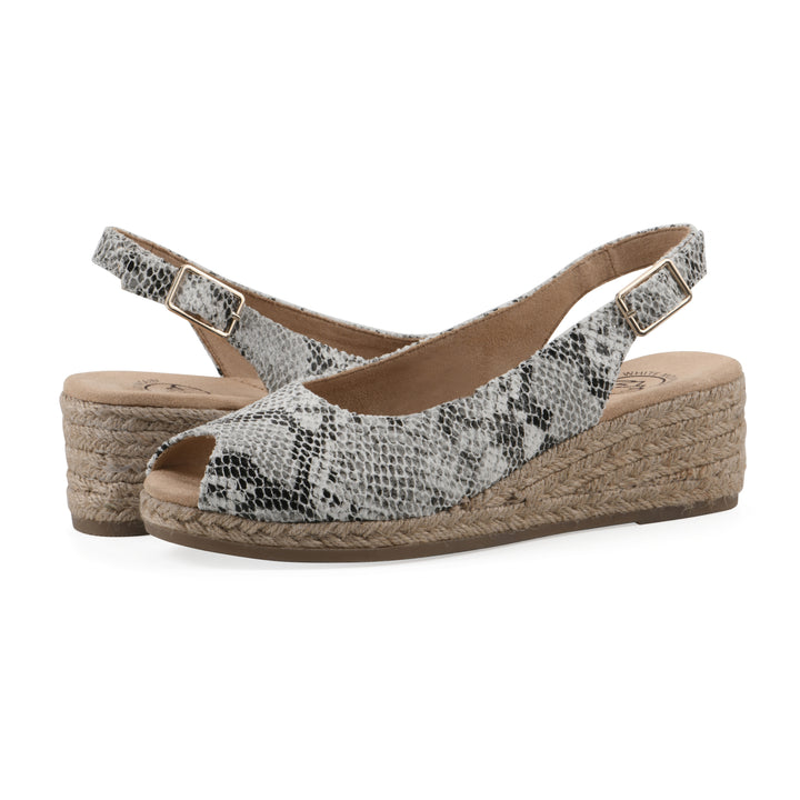 Maize Wedge - Black & White Snake Fabric