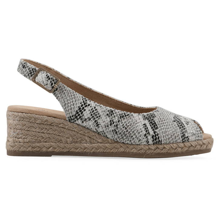 Maize Wedge - Black & White Snake Fabric