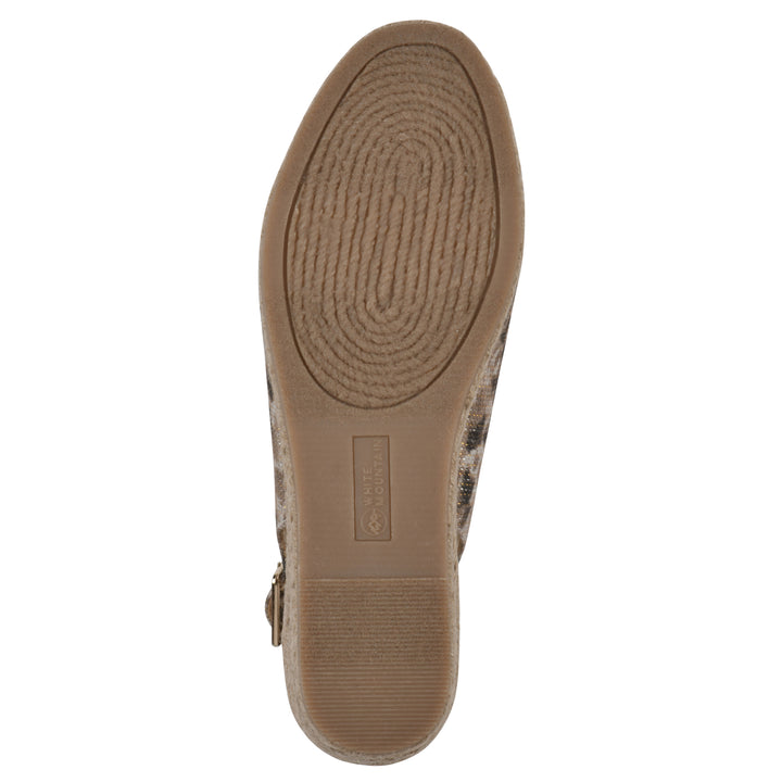 Maize Wedge - Natural Metallic Leopard Fabric