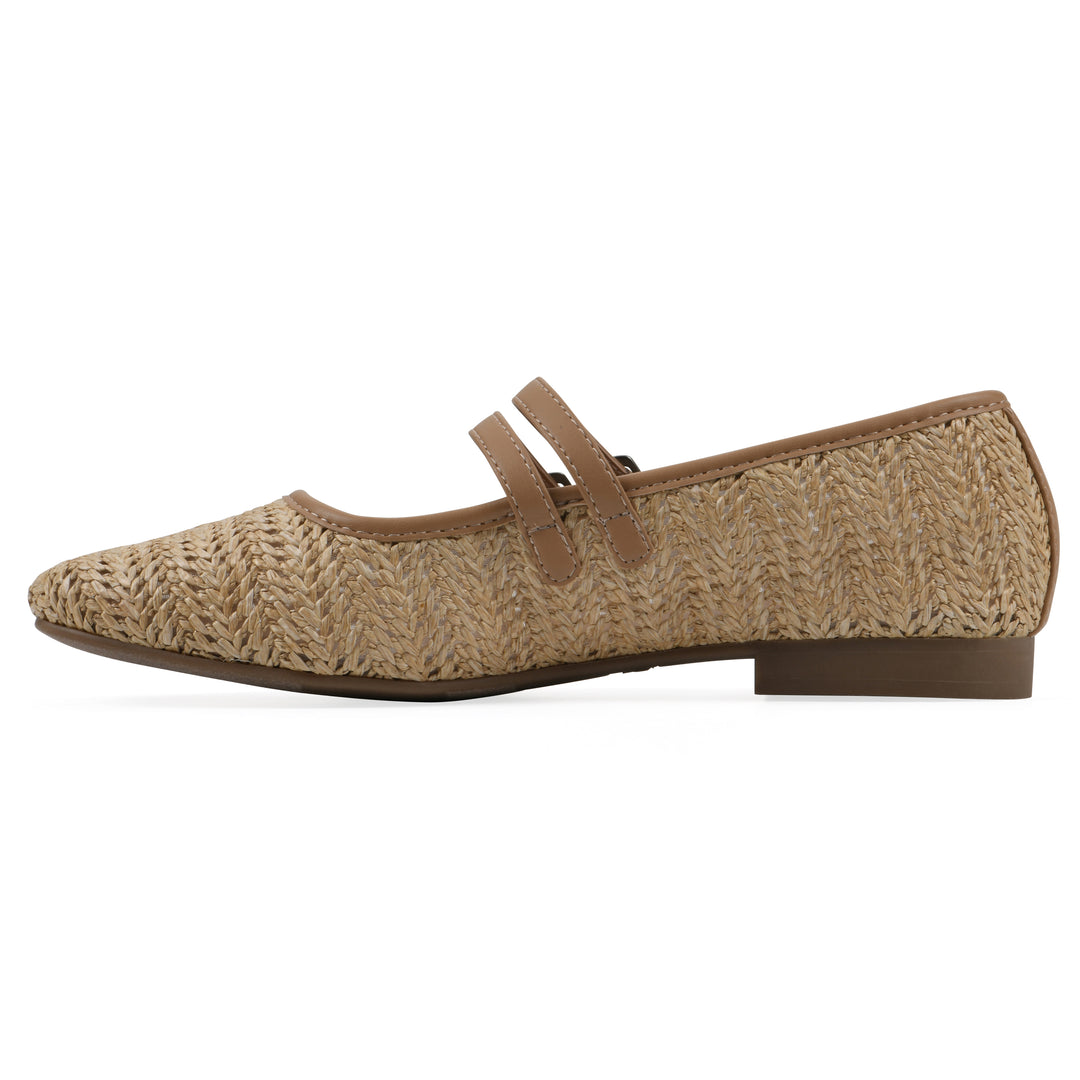 Bocage Flat - Dark Natural Raffia