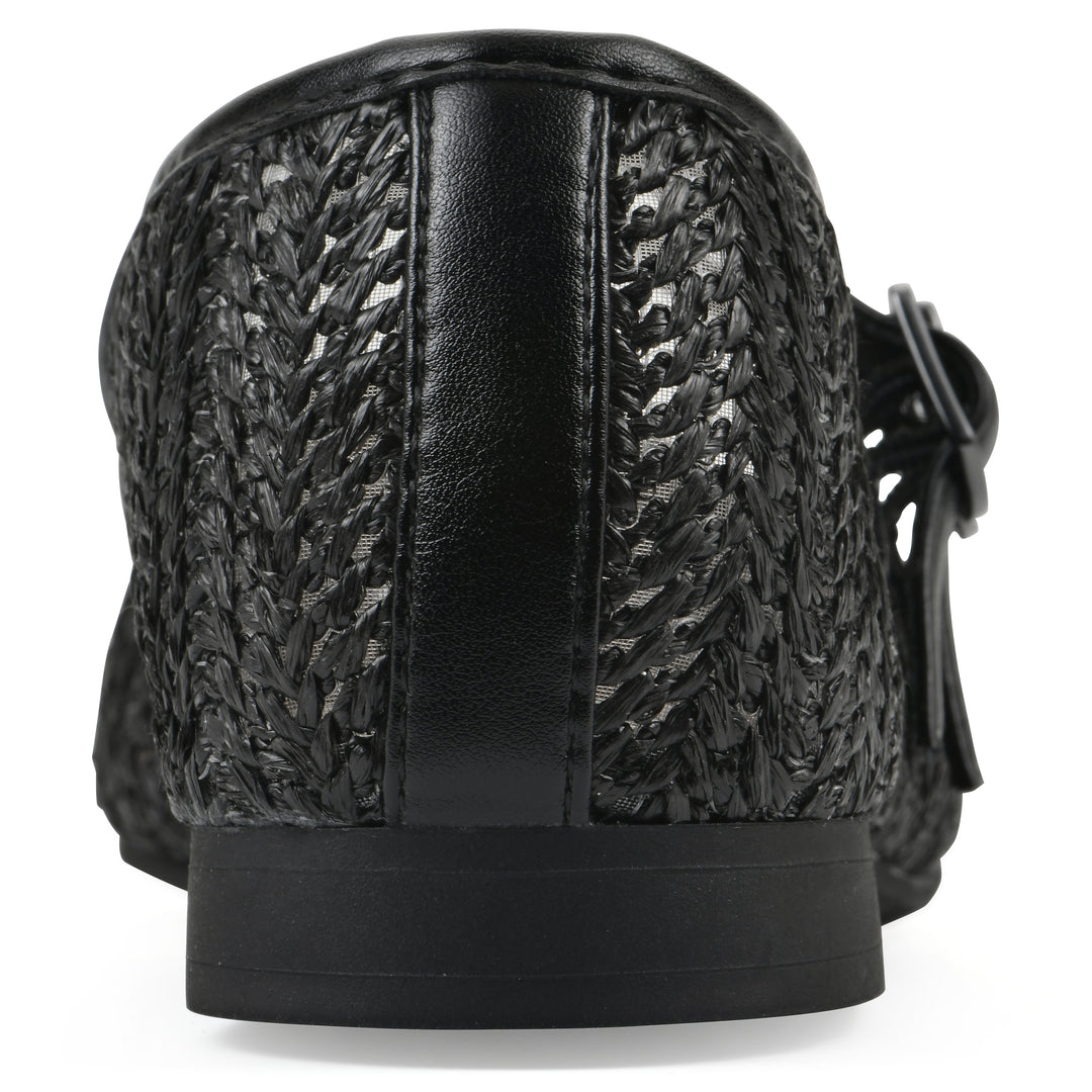 Bocage Flat - Black Raffia