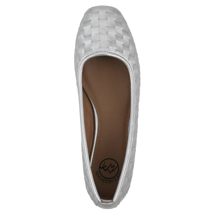 Boccie Flat - Silver Faux Leather