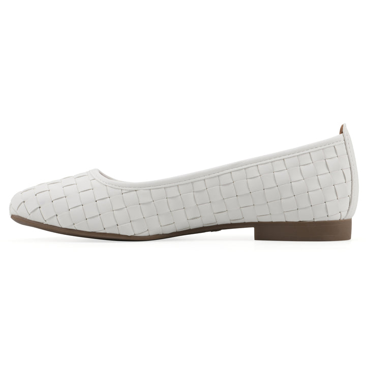 Boccie Flat - White Faux Leather
