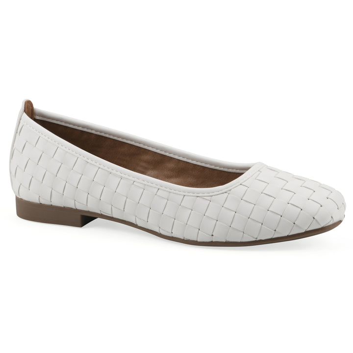 Boccie Flat - White Faux Leather