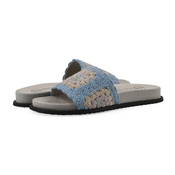 Maxim Sandal - Dusty Teal & Lavender Fabric