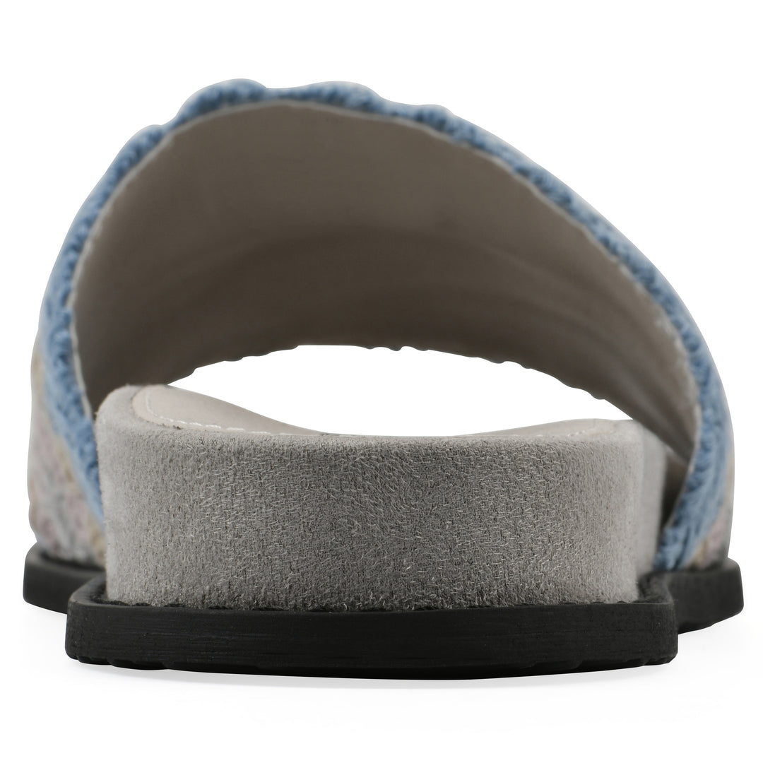 Maxim Sandal - Dusty Teal & Lavender Fabric