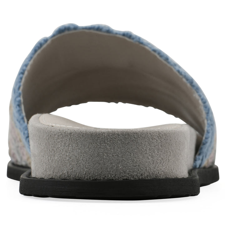 Maxim Sandal - Dusty Teal & Lavender Fabric