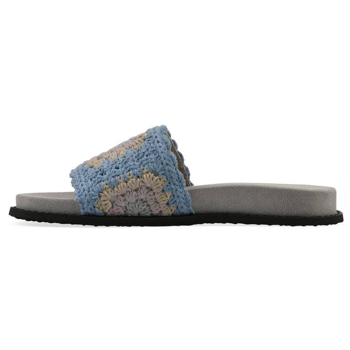 Maxim Sandal - Dusty Teal & Lavender Fabric