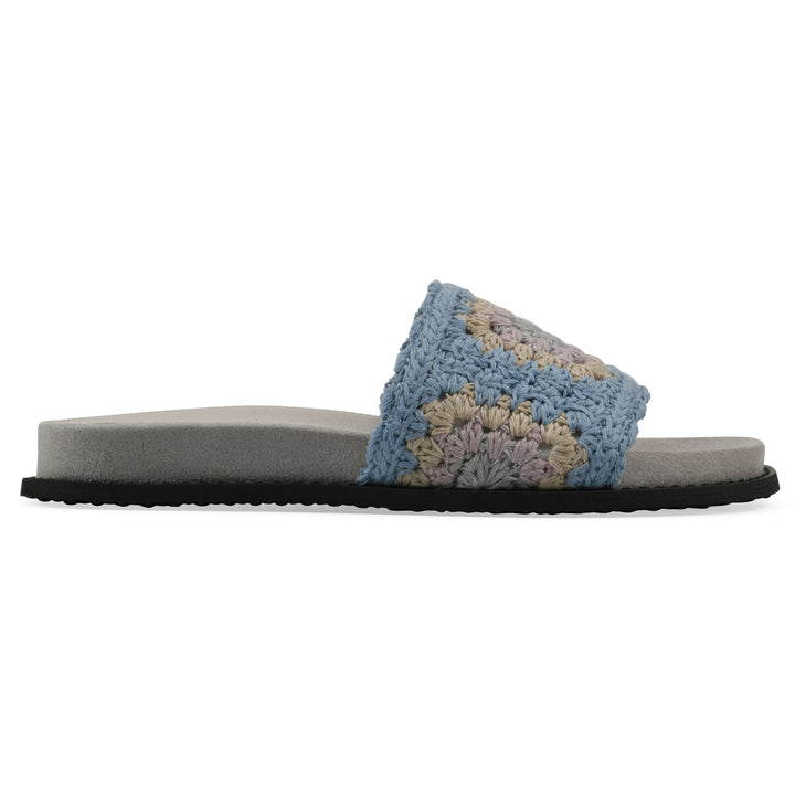 Maxim Sandal - Dusty Teal & Lavender Fabric