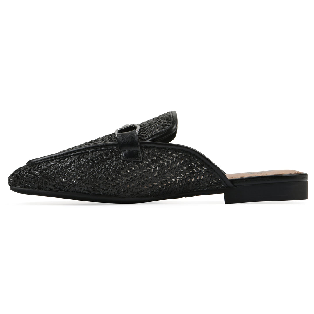 Bobbin Mule - Black Raffia