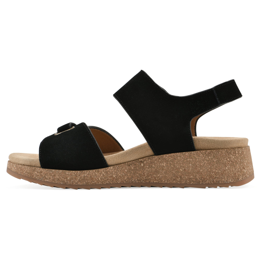 Gelato Wedge Sandal - Black Suede