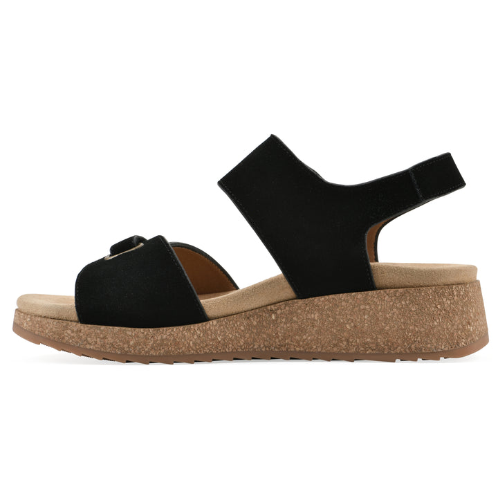 Gelato Wedge Sandal - Black Suede