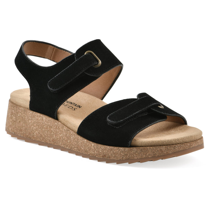 Gelato Wedge Sandal - Black Suede