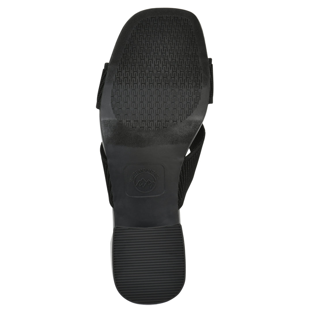 Milled Heeled Sandal - Black Fabric