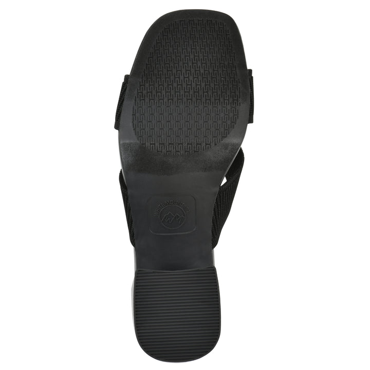 Milled Heeled Sandal - Black Fabric