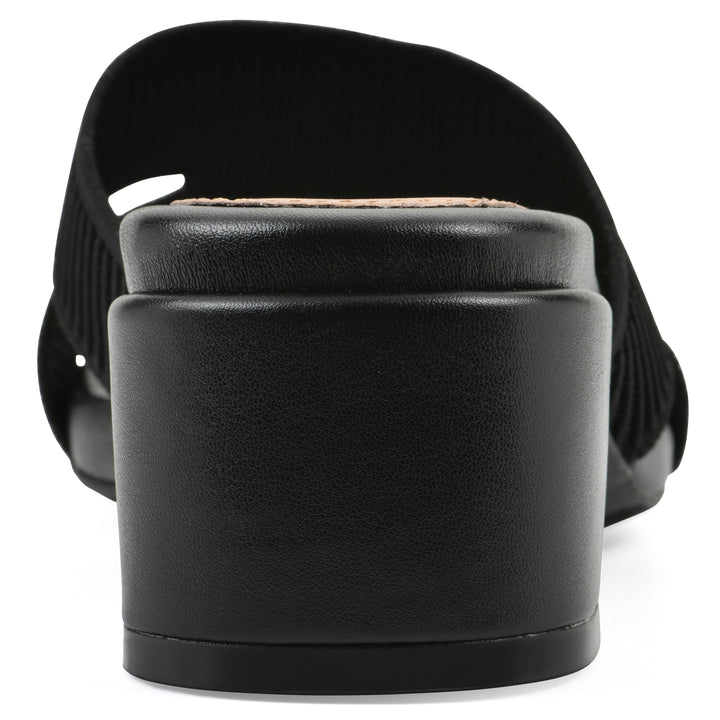 Milled Heeled Sandal - Black Fabric