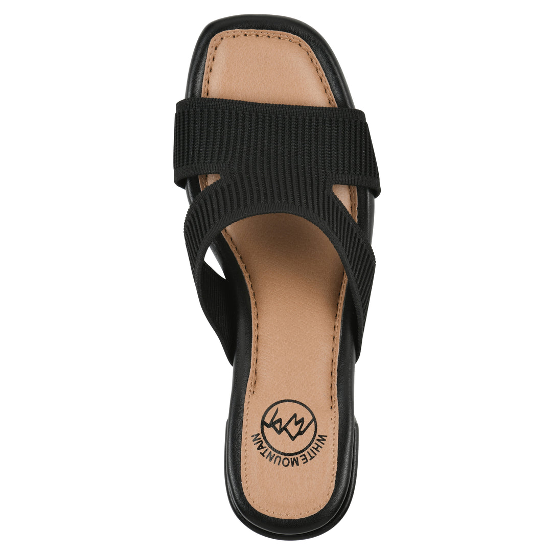 Milled Heeled Sandal - Black Fabric