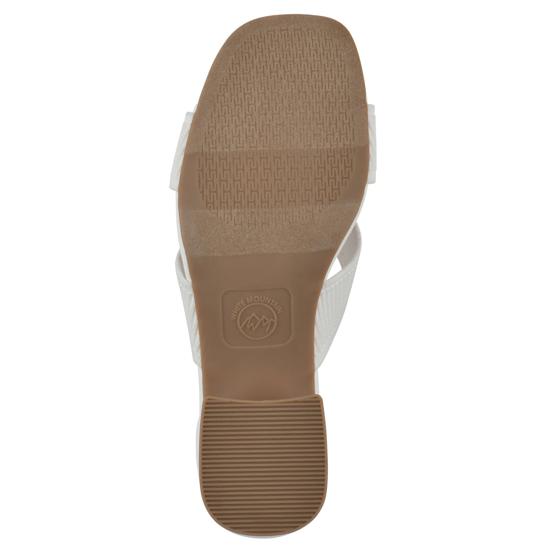 Milled Heeled Sandal - White Fabric