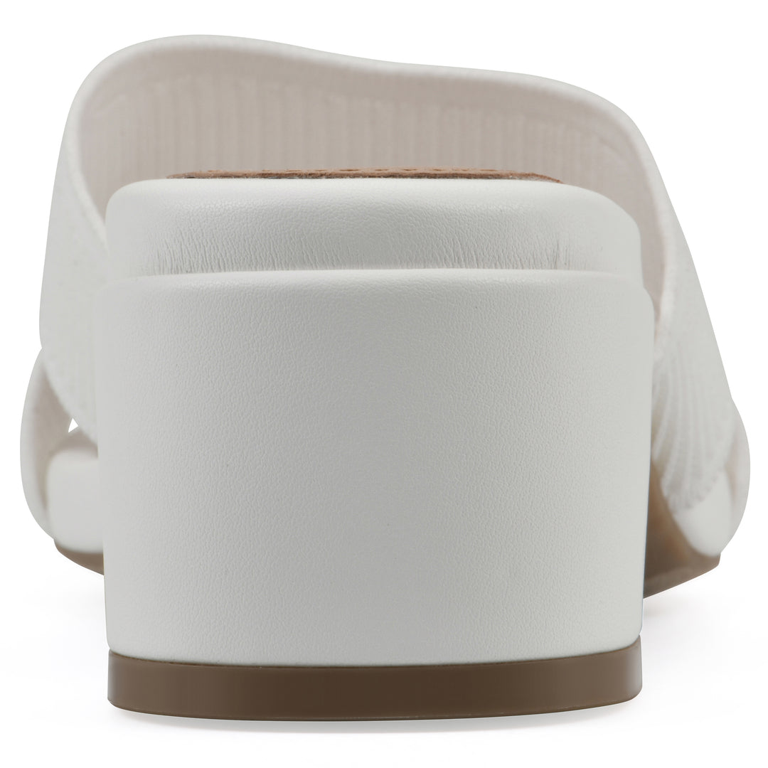 Milled Heeled Sandal - White Fabric