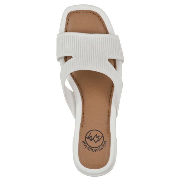 Milled Heeled Sandal - White Fabric