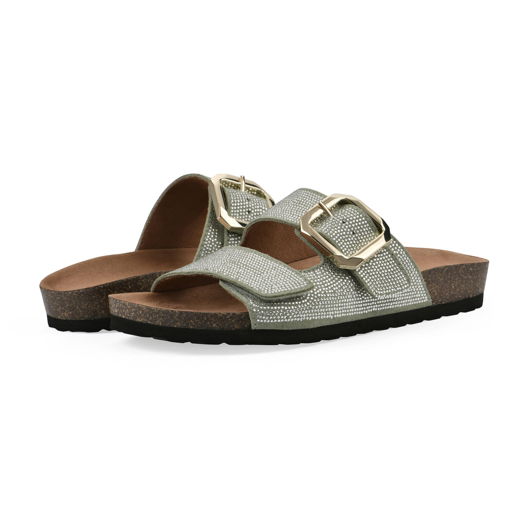 Granitas Footbeds Sandal - Sage Green Suede