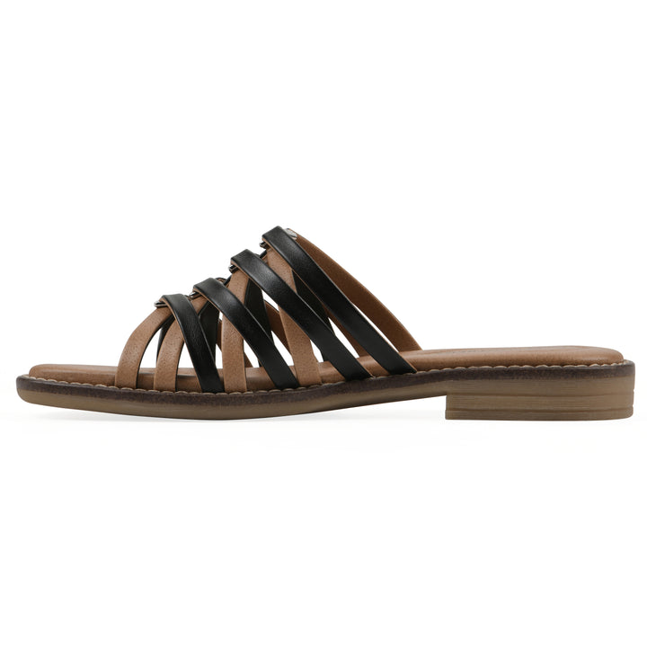 Mazy Sandal - Black Faux Leather