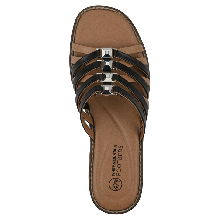 Mazy Sandal - Black Faux Leather