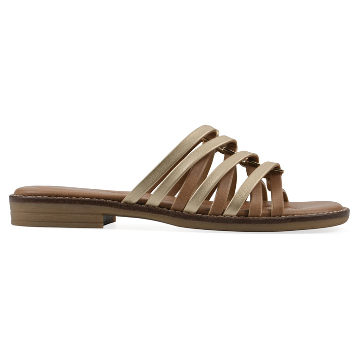 Mazy Sandal - Gold Metallic Faux Leather