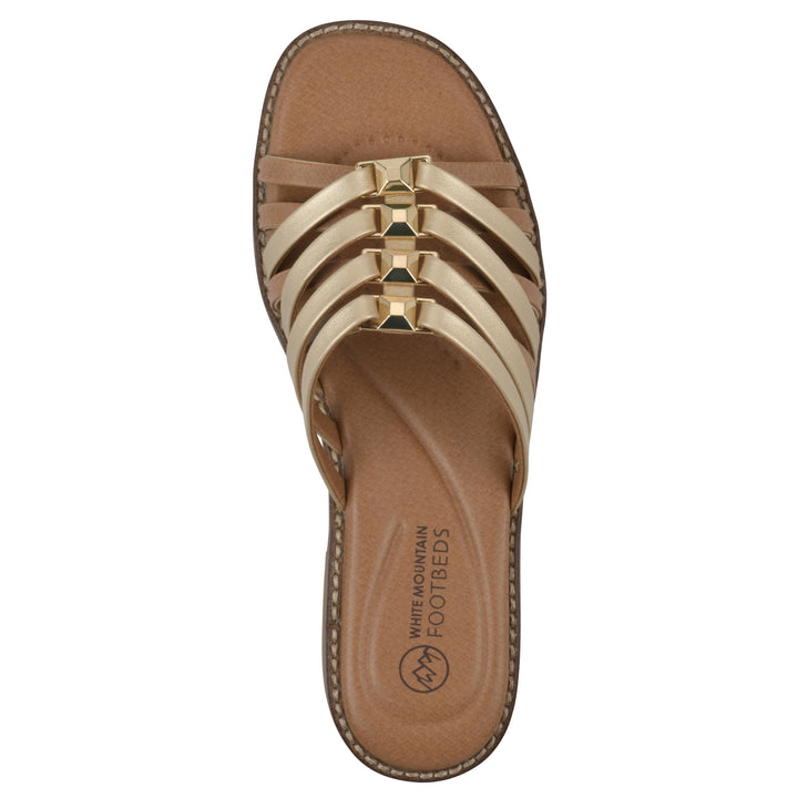 Mazy Sandal - Gold Metallic Faux Leather
