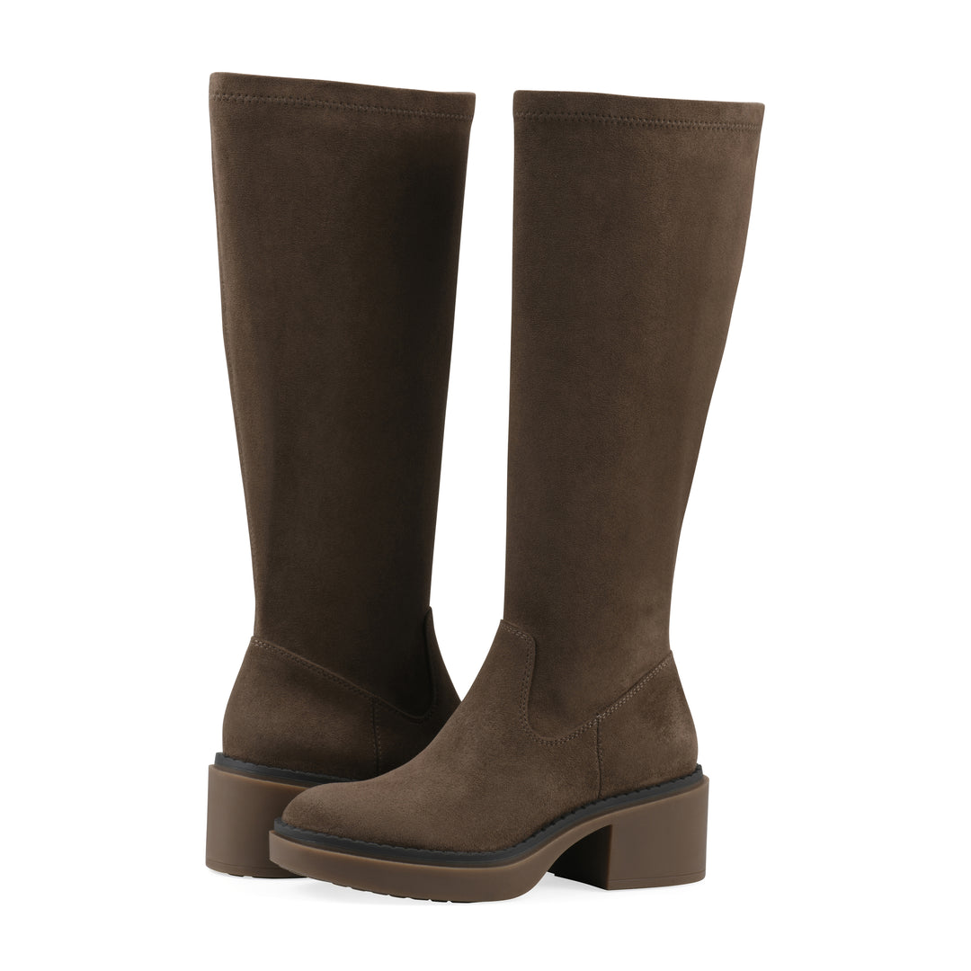Marcella Tall Boot - Dark Taupe Faux Leather