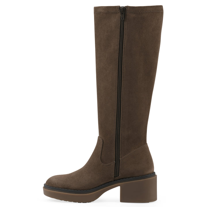 Marcella Tall Boot - Dark Taupe Faux Leather