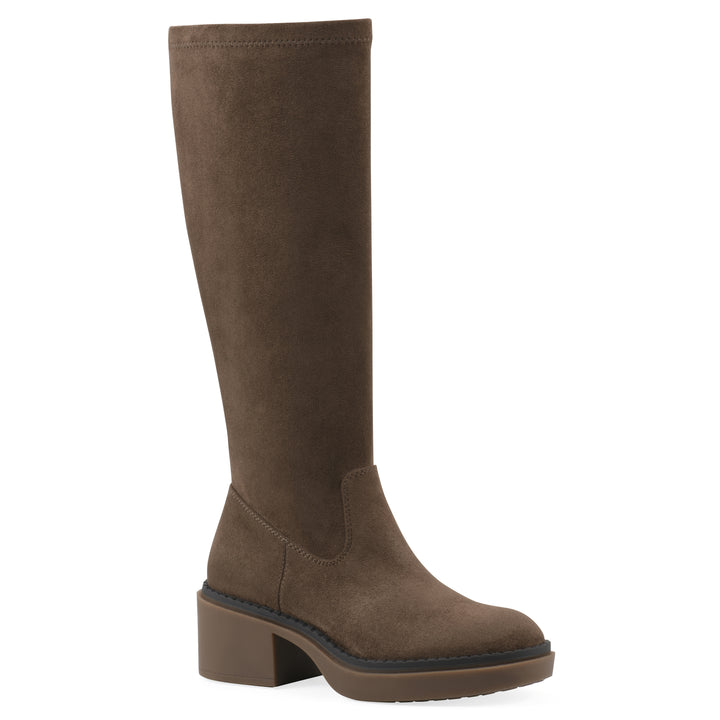 Marcella Tall Boot - Dark Taupe Faux Leather