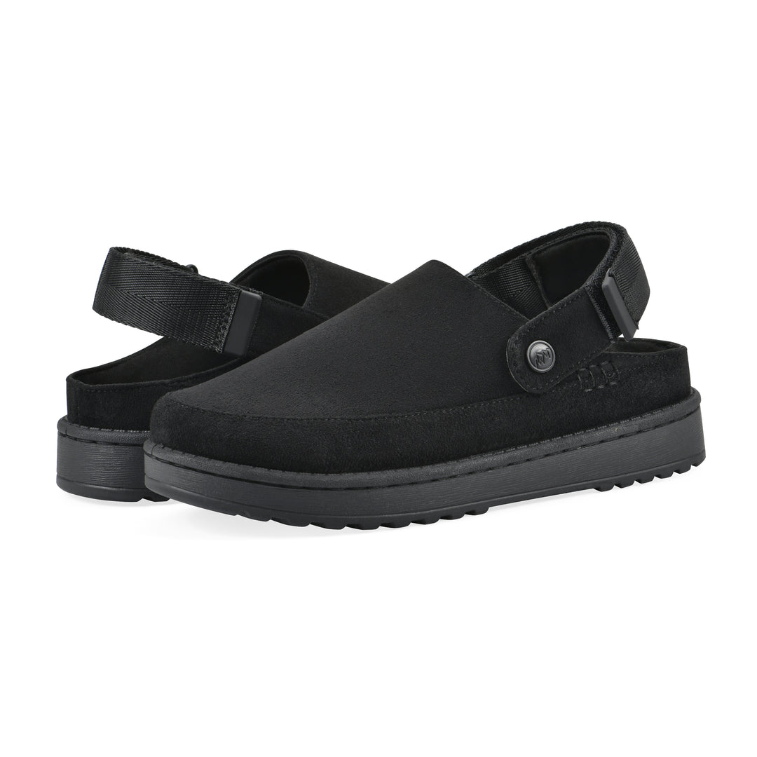 Icebound Clog - Black Faux Suede