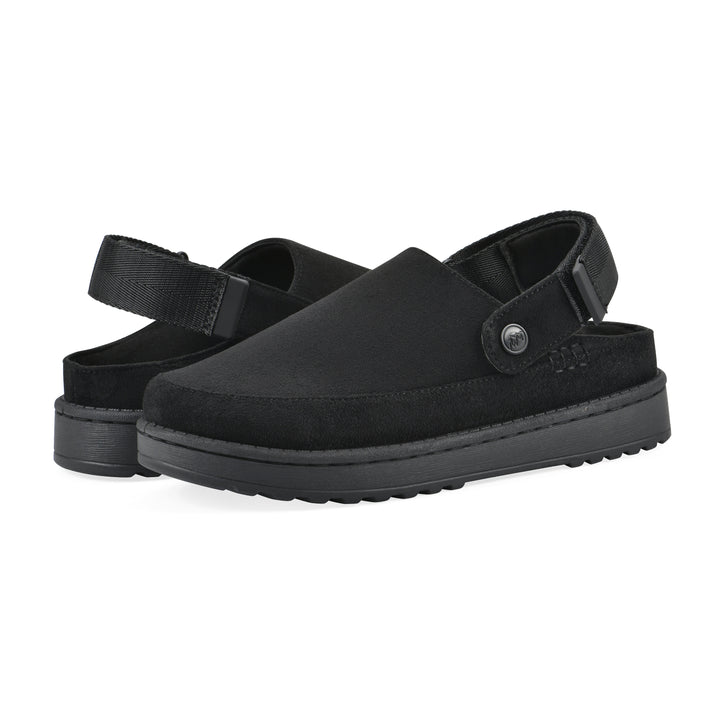 Icebound Clog - Black Faux Suede