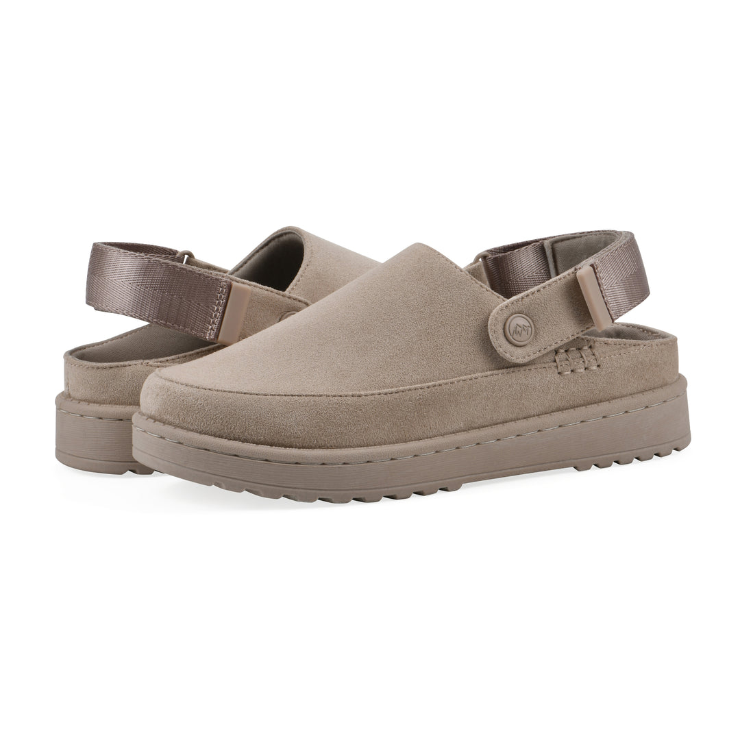 Icebound Clog - Dark Beige Faux Suede