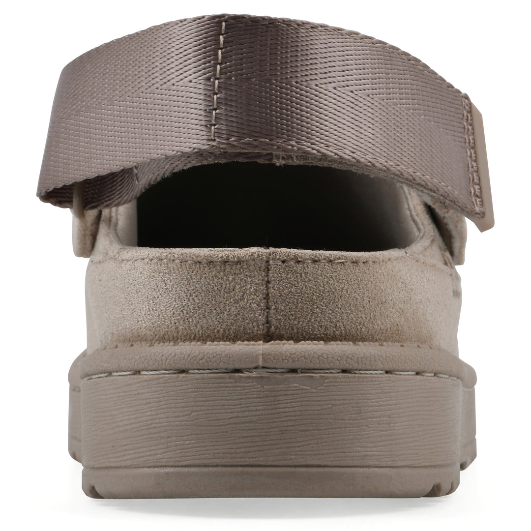 Icebound Clog - Dark Beige Faux Suede