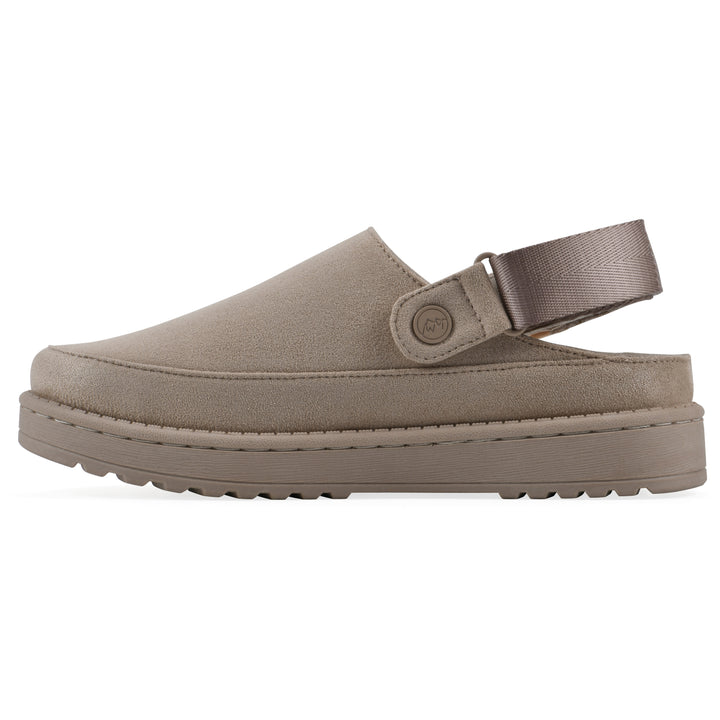 Icebound Clog - Dark Beige Faux Suede