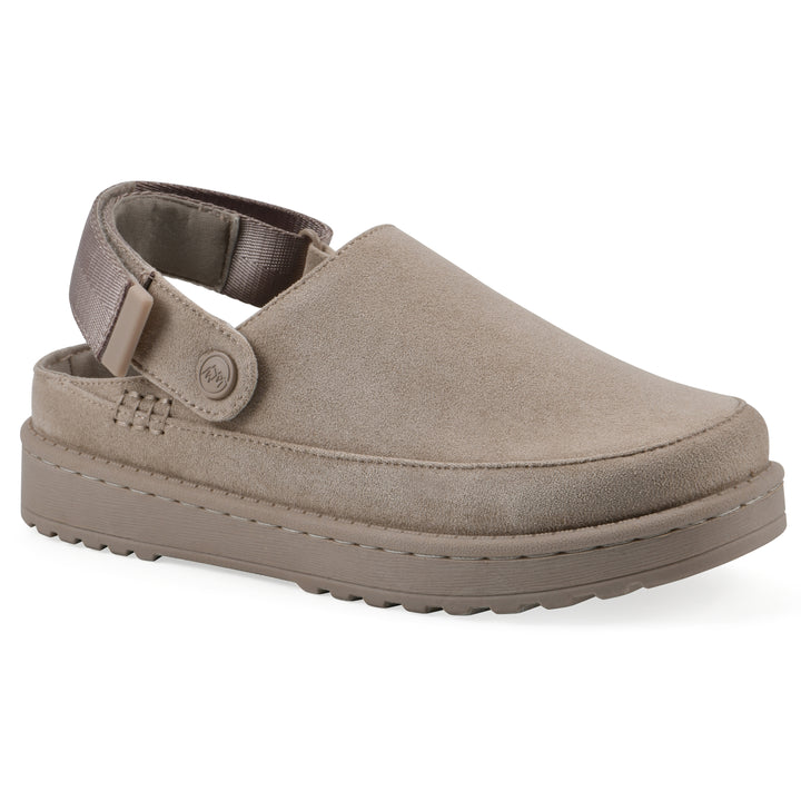 Icebound Clog - Dark Beige Faux Suede