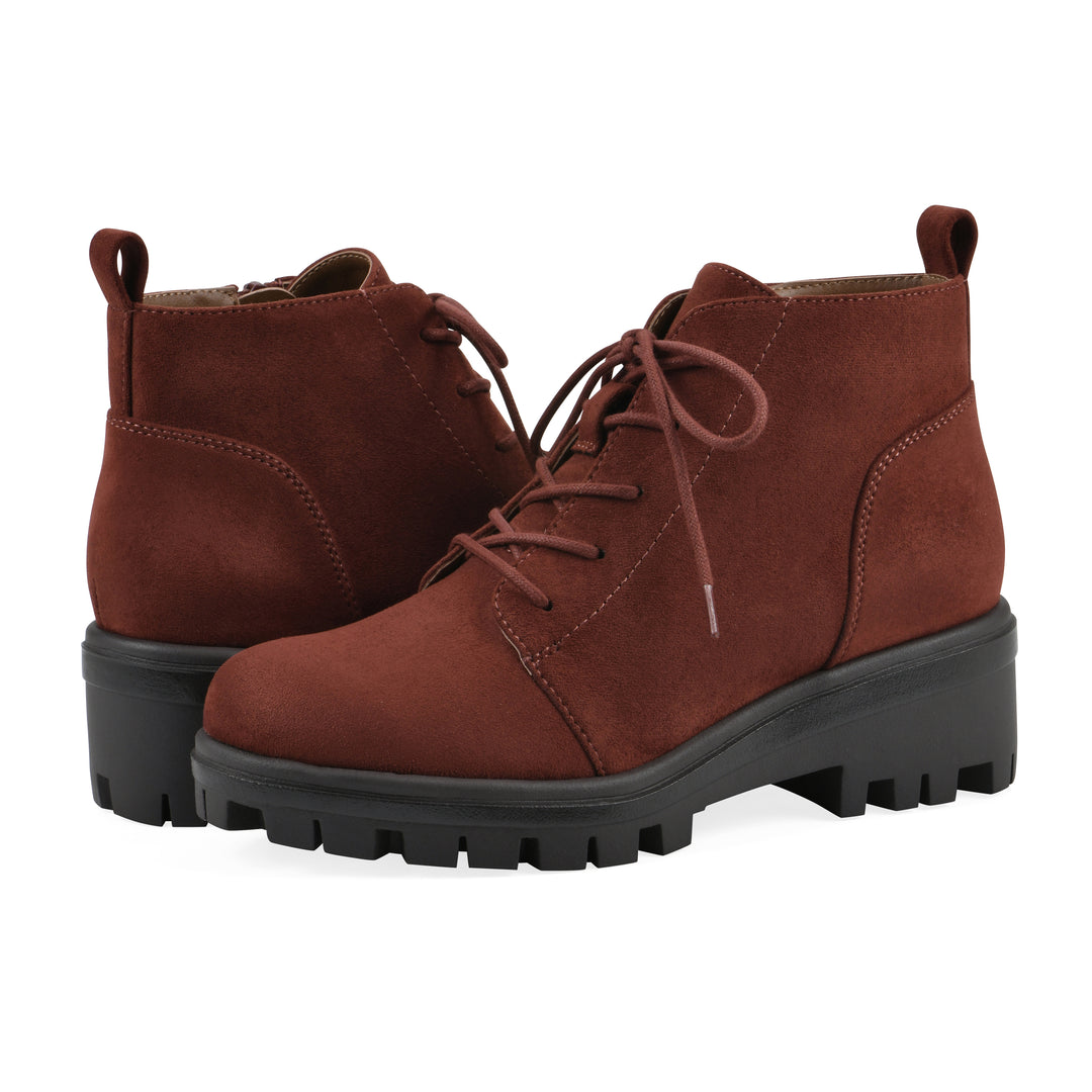 Tariq Bootie - Rust Faux Suede