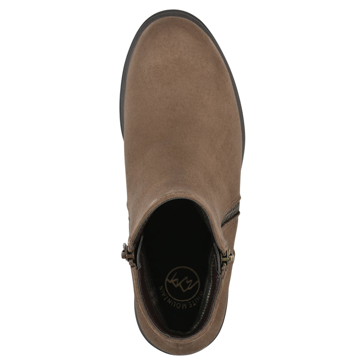 Tahj Bootie - Dark Taupe Faux Leather