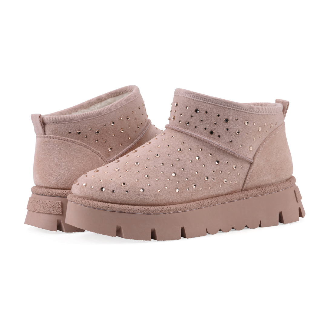 Tomas Bootie - Blush Faux Suede