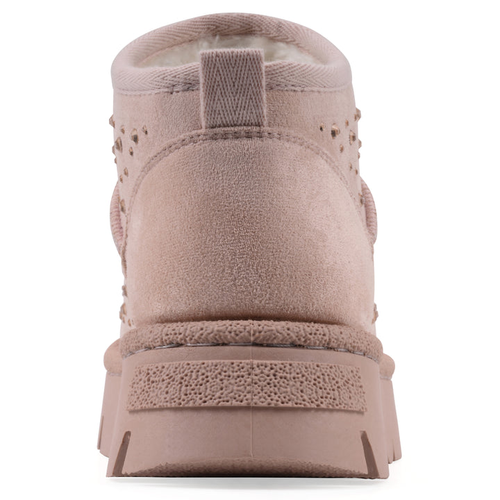 Tomas Bootie - Blush Faux Suede