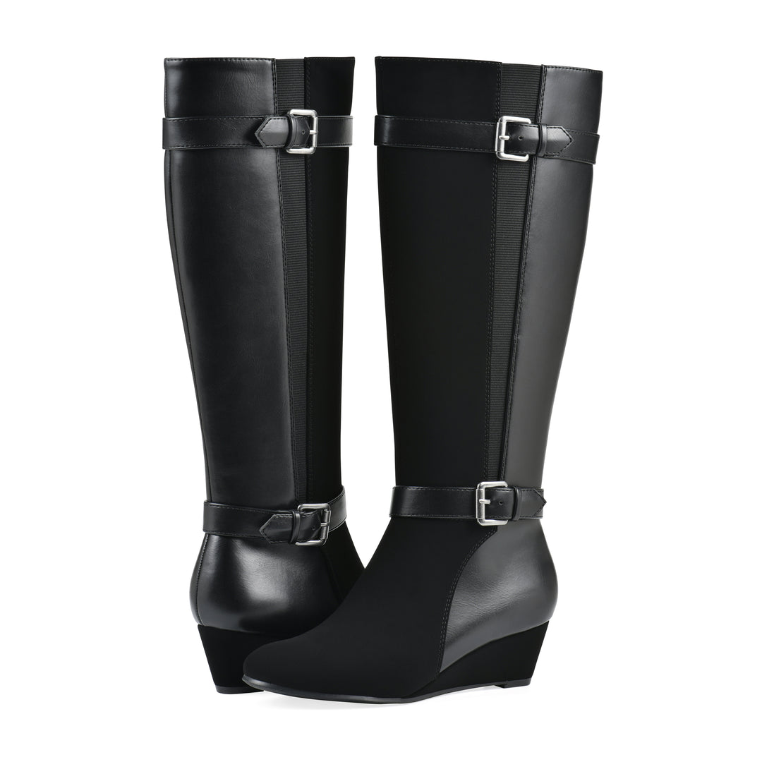 Cheers Tall Boot - Black Faux Leather