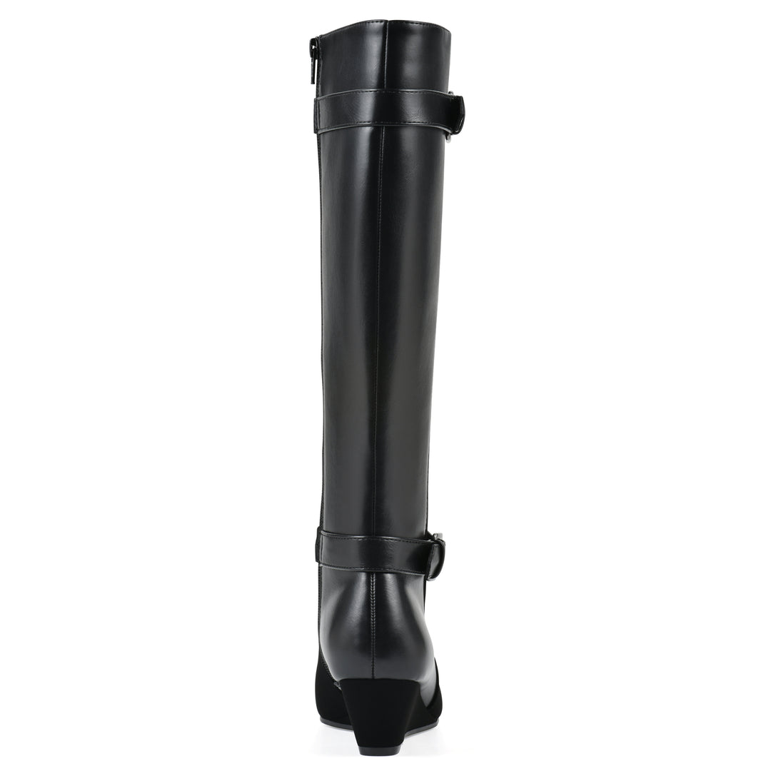 Cheers Tall Boot - Black Faux Leather