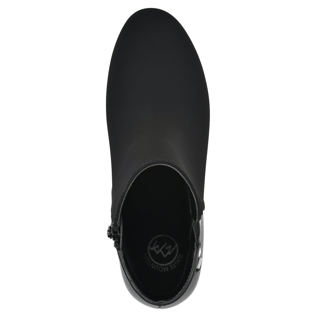 Chaise Bootie - Black Faux Leather